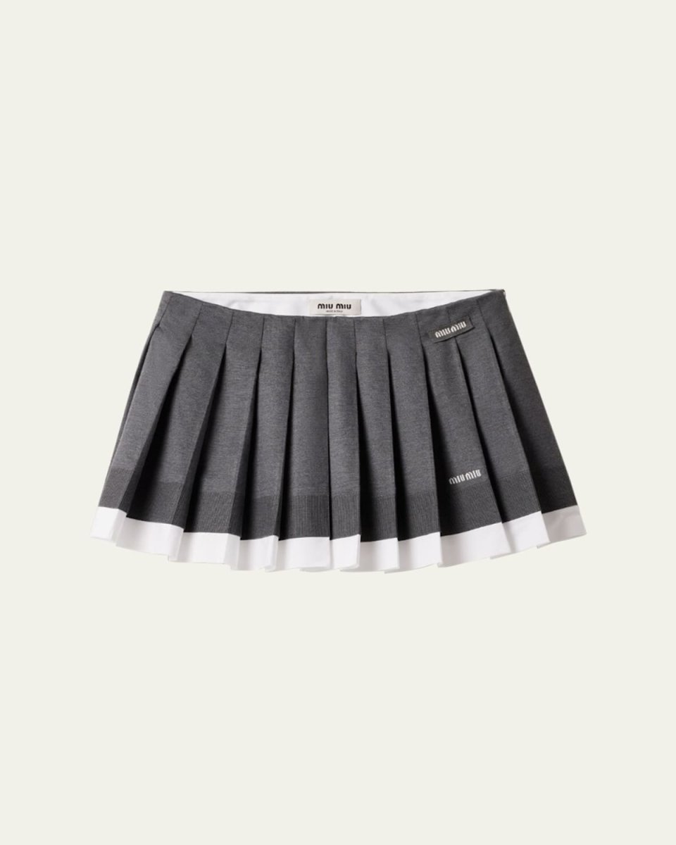 Mid-Rise Pleated Mini Skirt